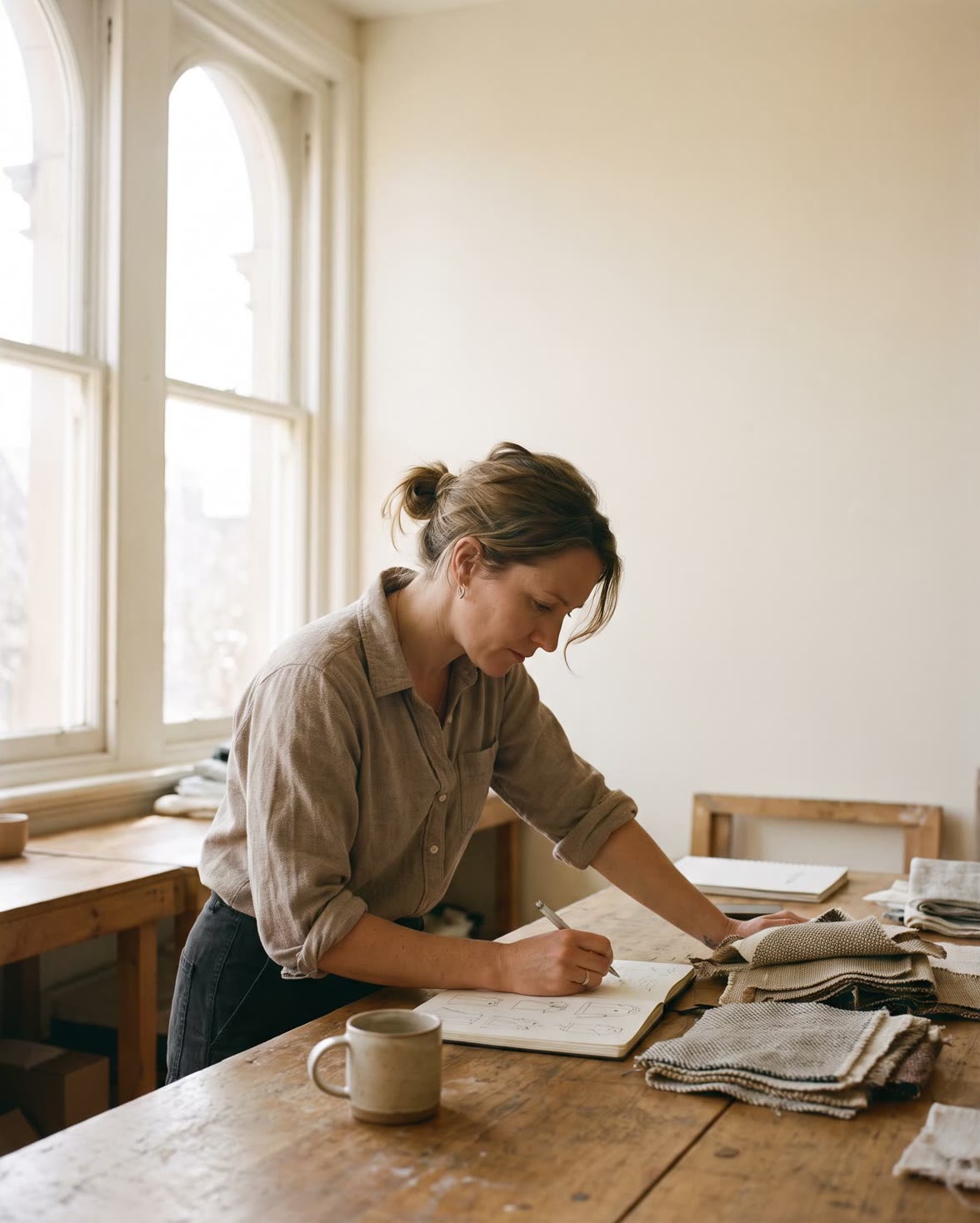 A founder at work in her design studio.